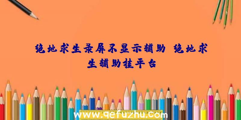 绝地求生录屏不显示辅助、绝地求生辅助挂平台