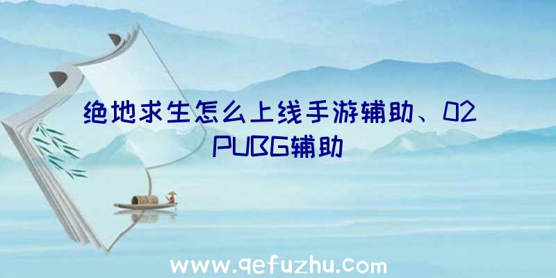 绝地求生怎么上线手游辅助、02PUBG辅助