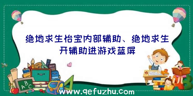 绝地求生怡宝内部辅助、绝地求生开辅助进游戏蓝屏