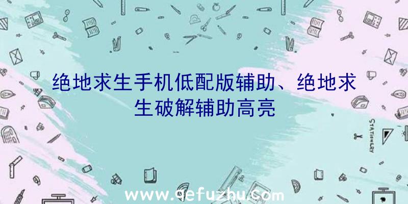 绝地求生手机低配版辅助、绝地求生破解辅助高亮