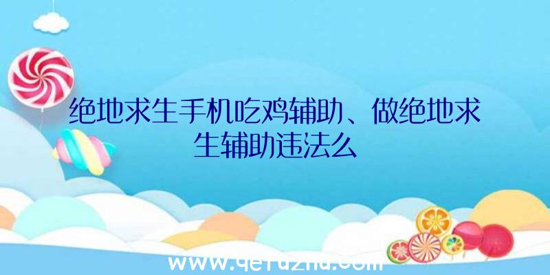 绝地求生手机吃鸡辅助、做绝地求生辅助违法么