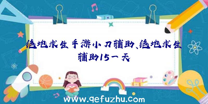 绝地求生手游小刀辅助、绝地求生辅助15一天