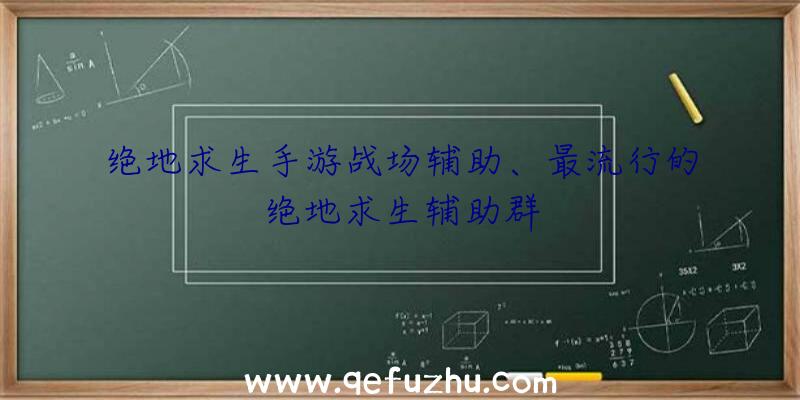 绝地求生手游战场辅助、最流行的绝地求生辅助群