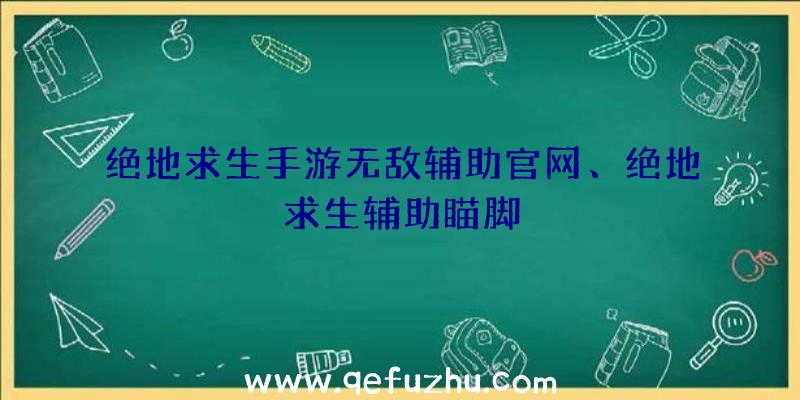 绝地求生手游无敌辅助官网、绝地求生辅助瞄脚