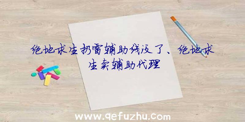 绝地求生扔雷辅助线没了、绝地求生卖辅助代理