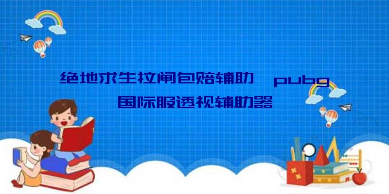 绝地求生拉闸包赔辅助、pubg国际服透视辅助器