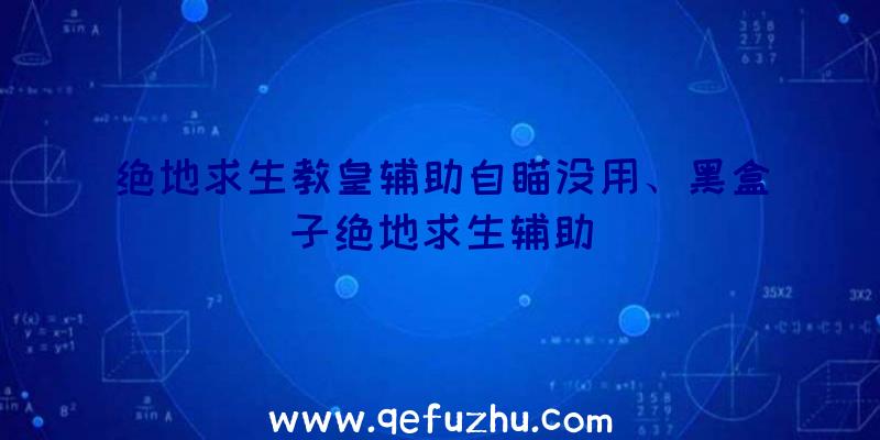 绝地求生教皇辅助自瞄没用、黑盒子绝地求生辅助