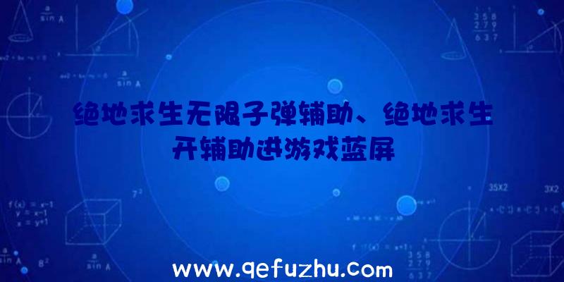 绝地求生无限子弹辅助、绝地求生开辅助进游戏蓝屏