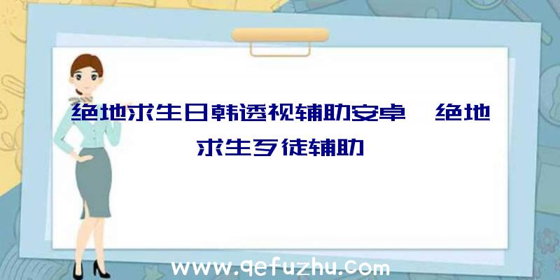 绝地求生日韩透视辅助安卓、绝地求生歹徒辅助