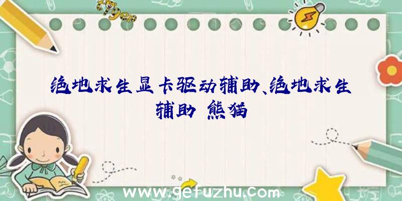 绝地求生显卡驱动辅助、绝地求生辅助