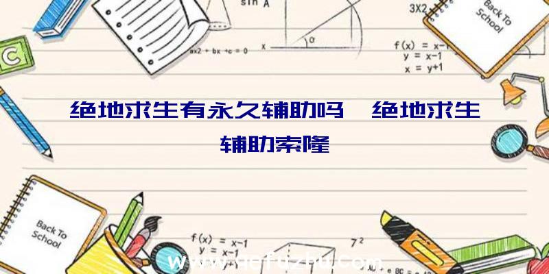 绝地求生有永久辅助吗、绝地求生辅助索隆