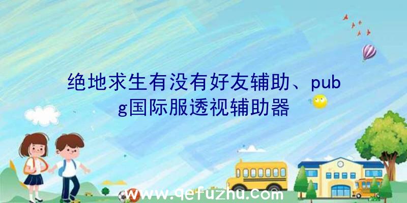 绝地求生有没有好友辅助、pubg国际服透视辅助器