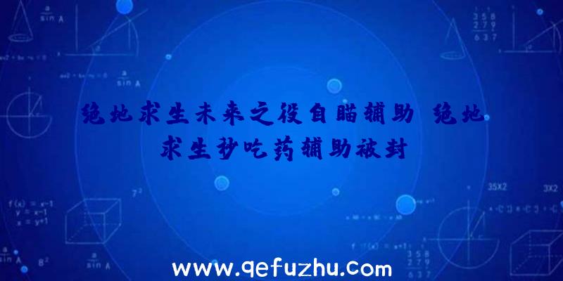 绝地求生未来之役自瞄辅助、绝地求生秒吃药辅助被封