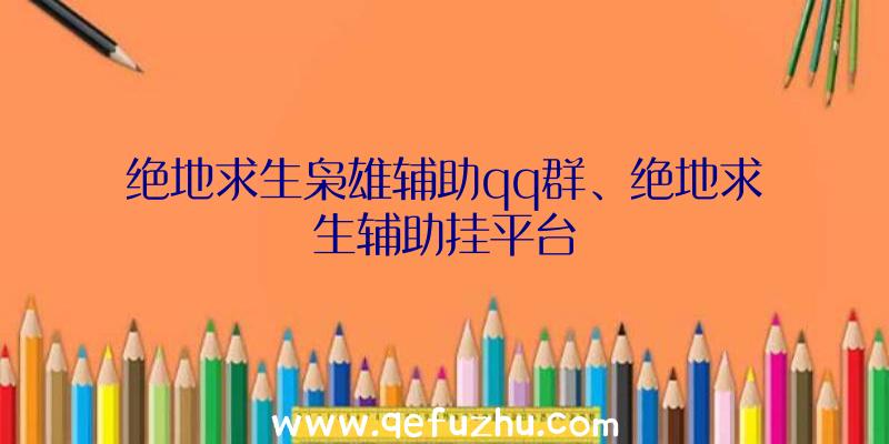 绝地求生枭雄辅助qq群、绝地求生辅助挂平台