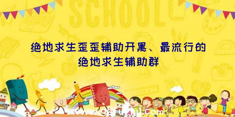 绝地求生歪歪辅助开黑、最流行的绝地求生辅助群