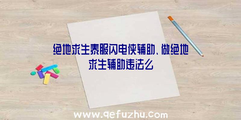 绝地求生泰服闪电侠辅助、做绝地求生辅助违法么