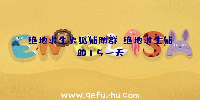 绝地求生火狐辅助群、绝地求生辅助15一天