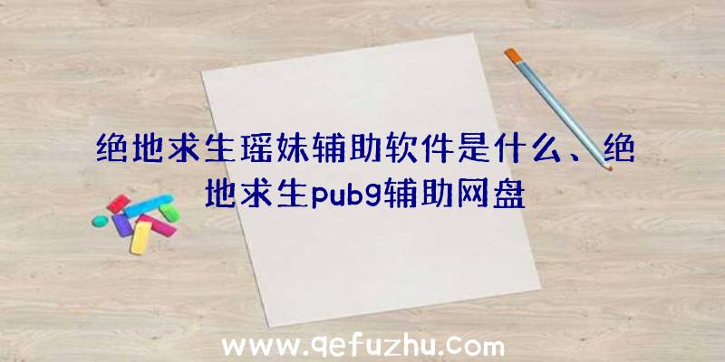 绝地求生瑶妹辅助软件是什么、绝地求生pubg辅助网盘