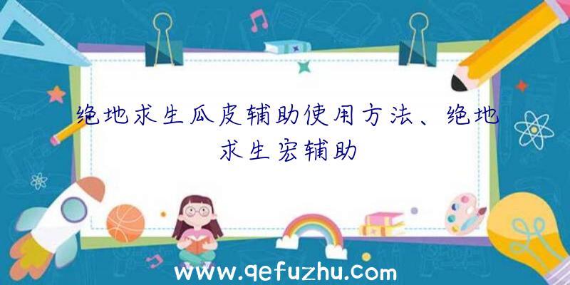 绝地求生瓜皮辅助使用方法、绝地求生宏辅助