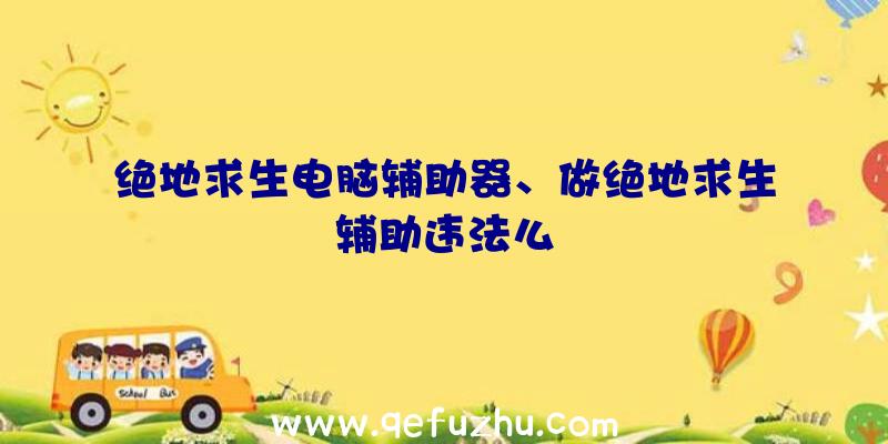 绝地求生电脑辅助器、做绝地求生辅助违法么