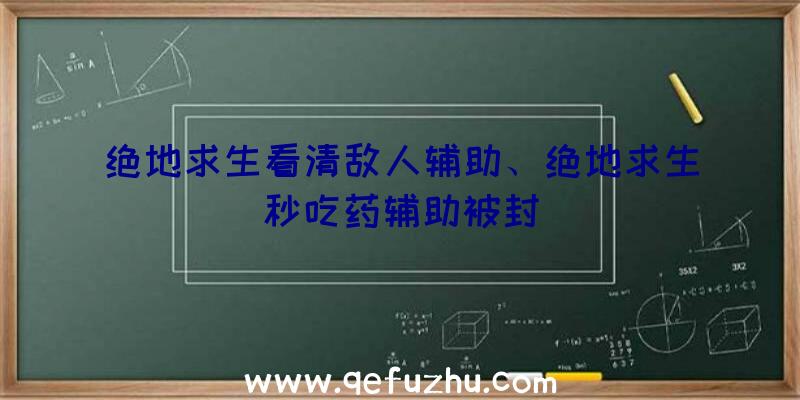 绝地求生看清敌人辅助、绝地求生秒吃药辅助被封