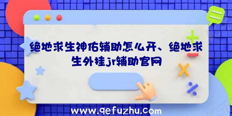 绝地求生神佑辅助怎么开、绝地求生外挂jr辅助官网