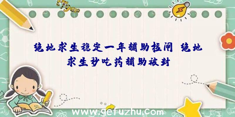 绝地求生稳定一年辅助拉闸、绝地求生秒吃药辅助被封