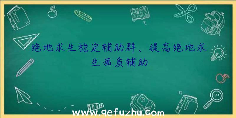 绝地求生稳定辅助群、提高绝地求生画质辅助