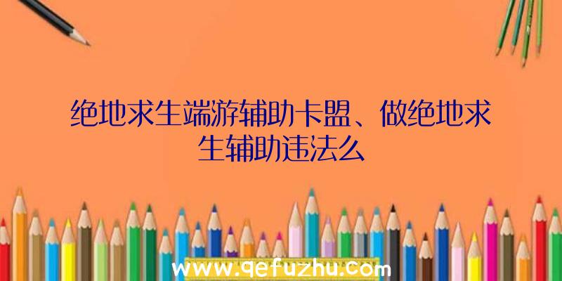 绝地求生端游辅助卡盟、做绝地求生辅助违法么