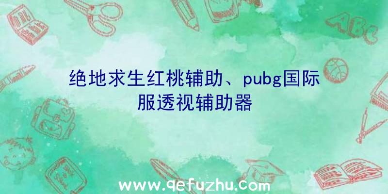 绝地求生红桃辅助、pubg国际服透视辅助器