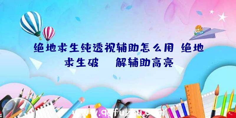 绝地求生纯透视辅助怎么用、绝地求生破解辅助高亮