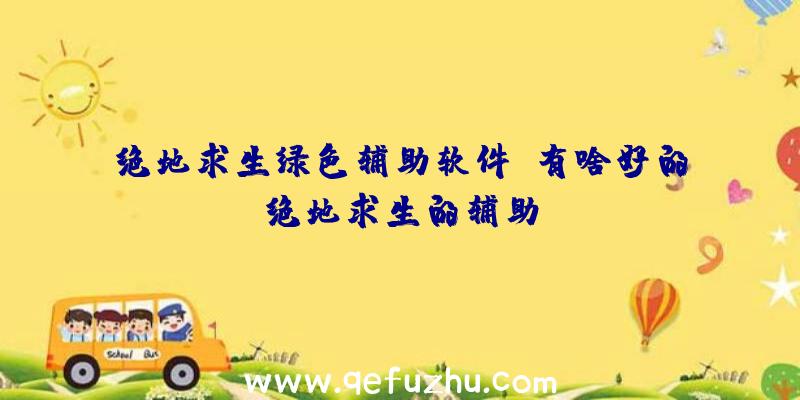 绝地求生绿色辅助软件、有啥好的绝地求生的辅助