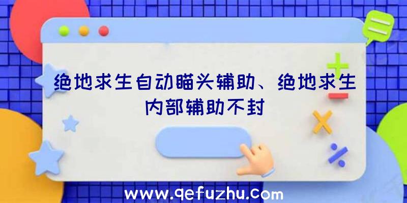 绝地求生自动瞄头辅助、绝地求生内部辅助不封