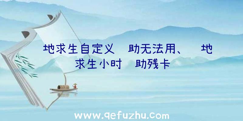 绝地求生自定义辅助无法用、绝地求生小时辅助残卡