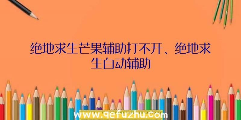 绝地求生芒果辅助打不开、绝地求生自动辅助