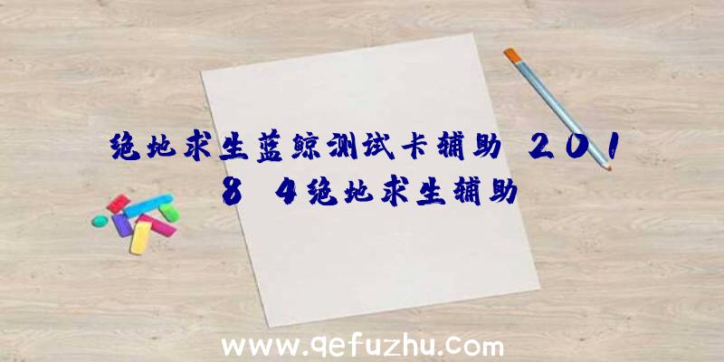 绝地求生蓝鲸测试卡辅助、2018.4绝地求生辅助