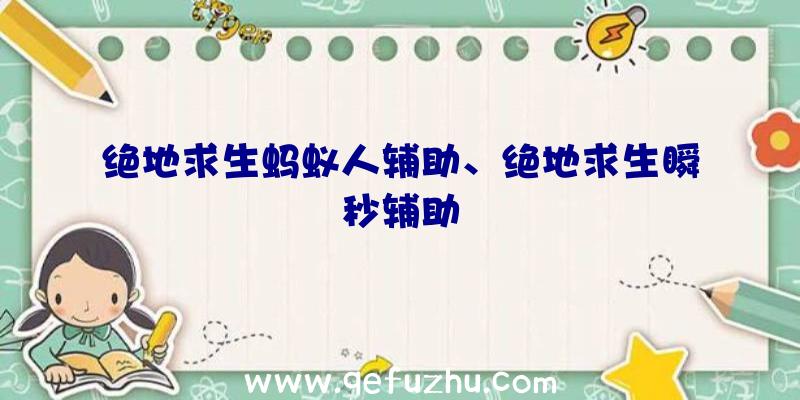 绝地求生蚂蚁人辅助、绝地求生瞬秒辅助