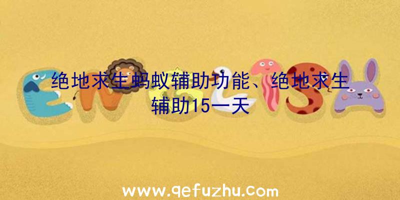 绝地求生蚂蚁辅助功能、绝地求生辅助15一天