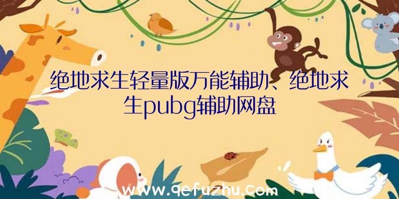 绝地求生轻量版万能辅助、绝地求生pubg辅助网盘