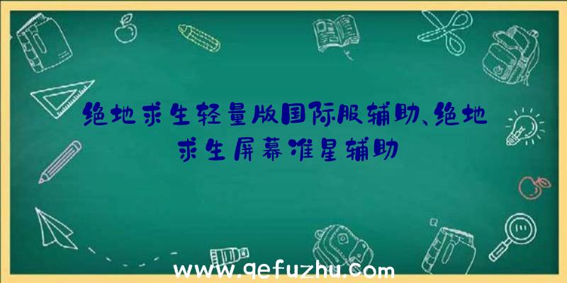 绝地求生轻量版国际服辅助、绝地求生屏幕准星辅助