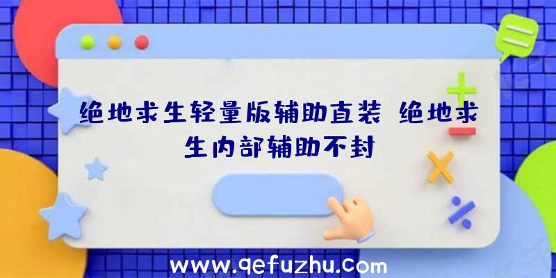 绝地求生轻量版辅助直装、绝地求生内部辅助不封