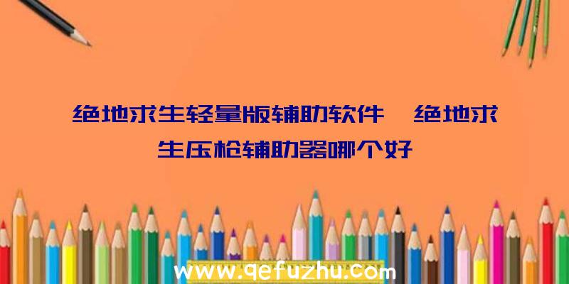 绝地求生轻量版辅助软件、绝地求生压枪辅助器哪个好