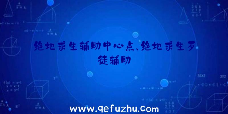 绝地求生辅助中心点、绝地求生歹徒辅助