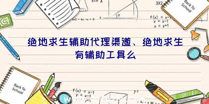 绝地求生辅助代理渠道、绝地求生有辅助工具么