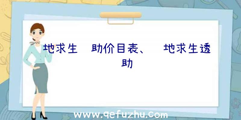 绝地求生辅助价目表、绝地求生透辅助