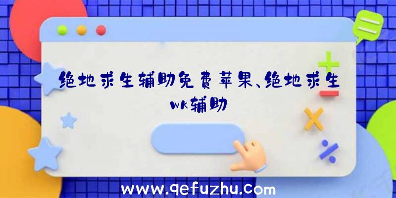 绝地求生辅助免费苹果、绝地求生wk辅助