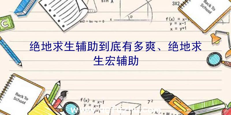 绝地求生辅助到底有多爽、绝地求生宏辅助