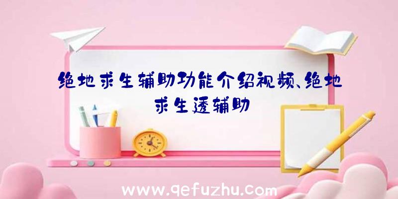 绝地求生辅助功能介绍视频、绝地求生透辅助