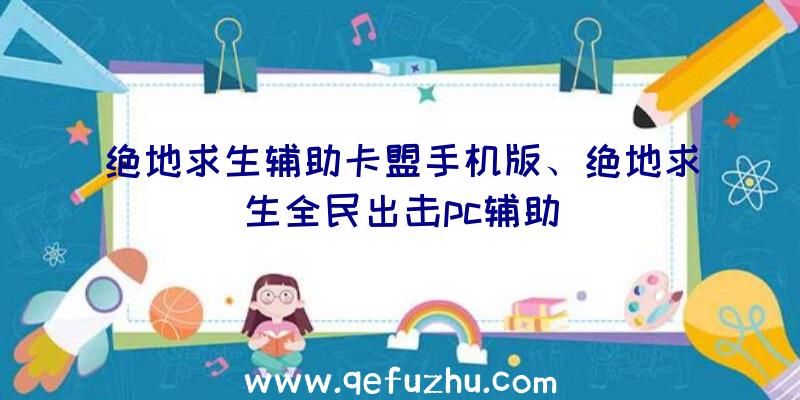 绝地求生辅助卡盟手机版、绝地求生全民出击pc辅助