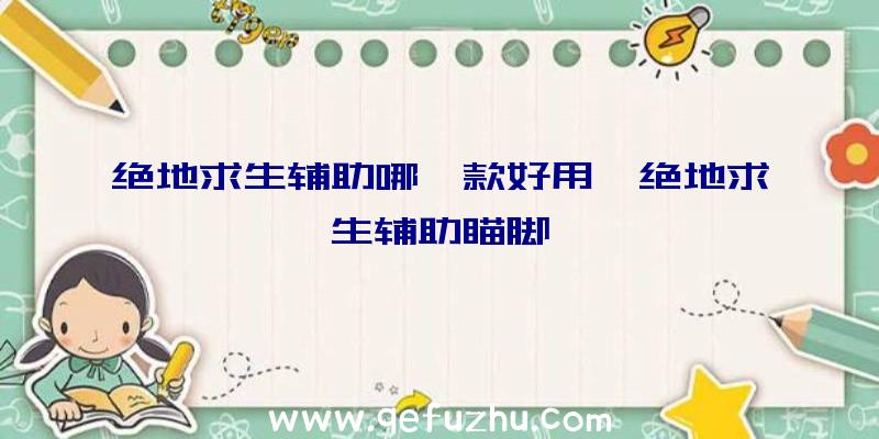 绝地求生辅助哪一款好用、绝地求生辅助瞄脚